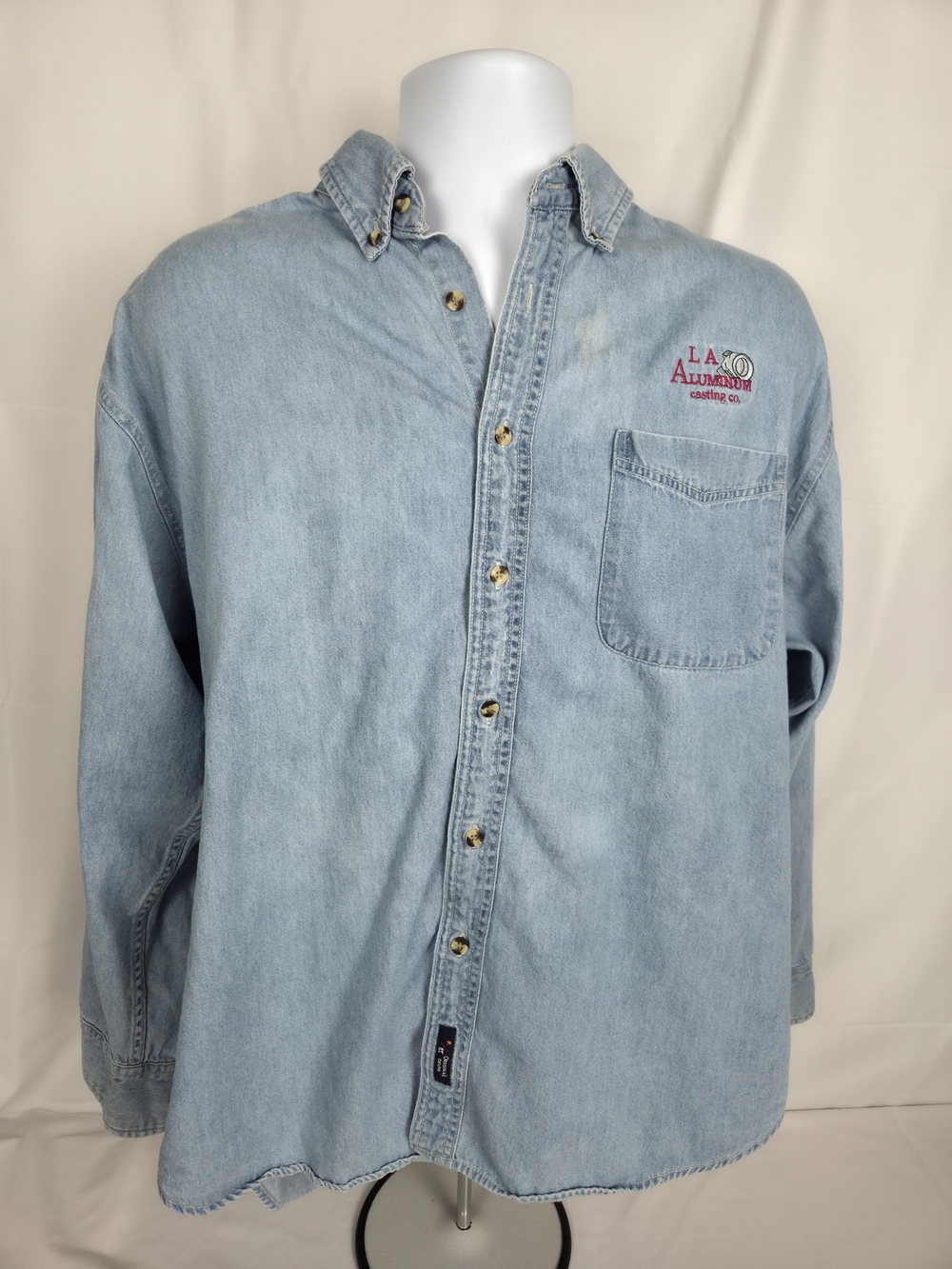Port Authority ..24" Chest..31" Length..Light Blue Denim Button-Down Shirt